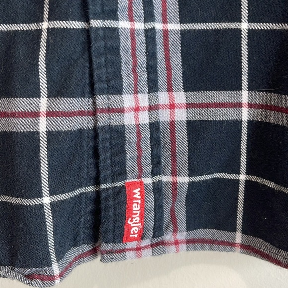 Wrangler Men's Plaid Flannel Shirt Black Red White Long Sleeve Button Up XL - Picture 5 of 14